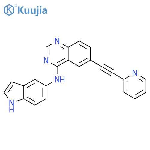 4-Quinazolinamine, N-1H-indol-5-yl-6-(2-pyridinylethynyl)- structure