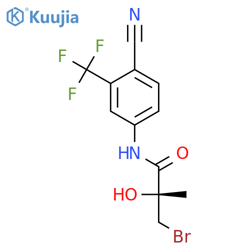 (2R)-3-bromo-N-[4-cyano-3-(trifluoromethyl)phenyl]-2-hydroxy-2-methylpropanamide structure