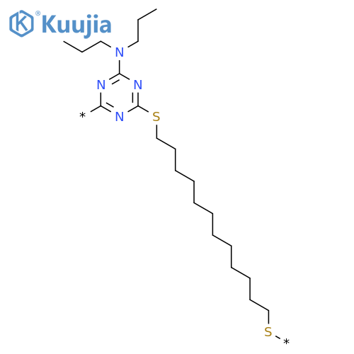 Poly[[6-(dipropylamino)-1,3,5-triazine-2,4-diyl]thio-1,12-dodecanediylthio] structure