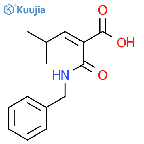 2-Pentenoic acid, 4-methyl-2-[[(phenylmethyl)amino]carbonyl]- structure