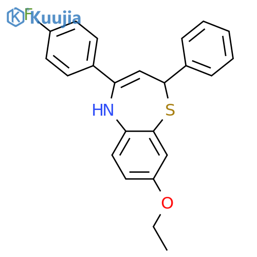 1,5-BENZOTHIAZEPINE, 8-ETHOXY-4-(4-FLUOROPHENYL)-2,5-DIHYDRO-2-PHENYL- structure