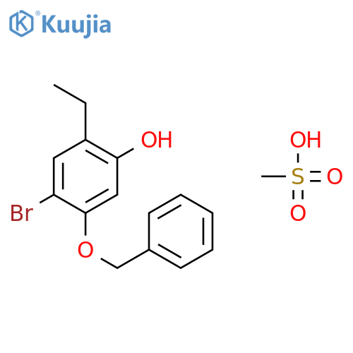 Phenol, 4-bromo-2-ethyl-5-(phenylmethoxy)-, methanesulfonate structure
