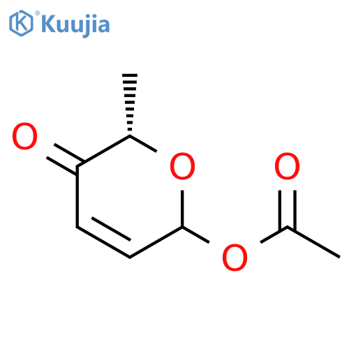 2H-Pyran-3(6H)-one, 6-(acetyloxy)-2-methyl-, (2S)- structure