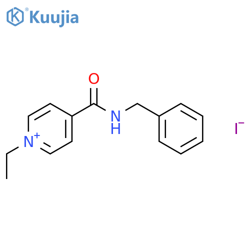 Pyridinium, 1-ethyl-4-[[(phenylmethyl)amino]carbonyl]-, iodide structure