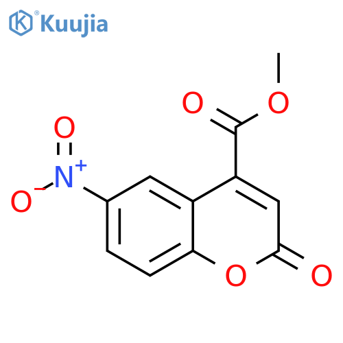 2H-1-Benzopyran-4-carboxylic acid, 6-nitro-2-oxo-, methyl ester structure