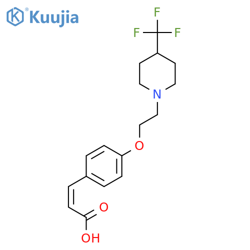 (Z)-3-(4-{2-[4-(Trifluoromethyl)piperidino]ethoxy}phenyl)-2-propenoic acid structure