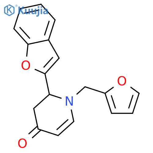 4(1H)-Pyridinone, 2-(2-benzofuranyl)-1-(2-furanylmethyl)-2,3-dihydro- structure