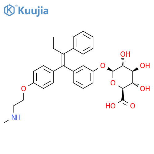 N-Desmethyl-3-hydroxy Tamoxifen O-β-D-Glucuronide structure