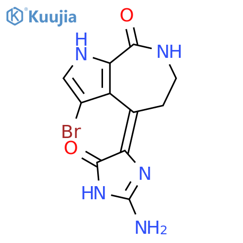 Pyrrolo[2,3-c]azepin-8(1H)-one, 4-(2-amino-1,5-dihydro-5-oxo-4H-imidazol-4-ylidene)-3-bromo-4,5,6,7-tetrahydro-, (4E)- structure
