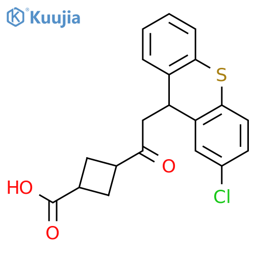 Cyclobutanecarboxylic acid, 3-[(2-chloro-9H-thioxanthen-9-yl)acetyl]- structure