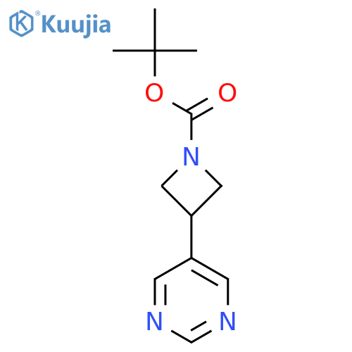 1-AZETIDINECARBOXYLIC ACID, 3-(5-PYRIMIDINYL)-, 1,1-DIMETHYLETHYL ESTER structure