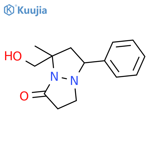 1H,5H-Pyrazolo[1,2-a]pyrazol-1-one, tetrahydro-7-(hydroxymethyl)-7-methyl-5-phenyl-, (5S,7S)- structure
