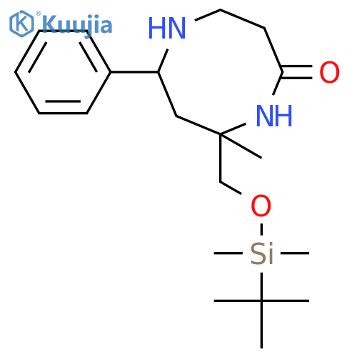 1,5-Diazocin-2(1H)-one, 8-[[[(1,1-dimethylethyl)dimethylsilyl]oxy]methyl]hexahydro-8-methyl-6-phenyl-, (6S,8S)- structure