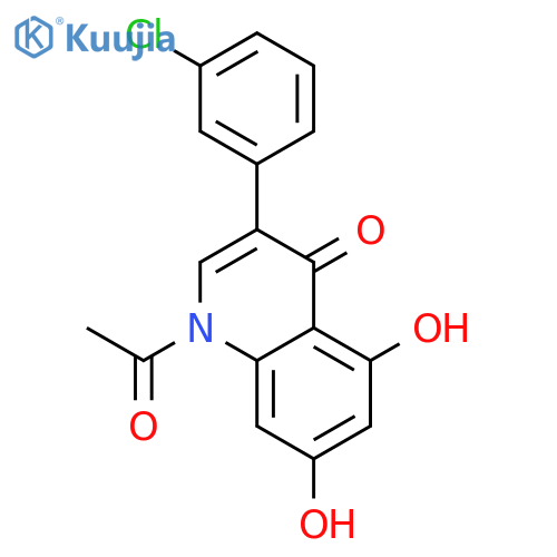 4(1H)-Quinolinone, 1-acetyl-3-(3-chlorophenyl)-5,7-dihydroxy- structure