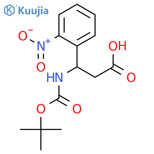 3-(n-boc)amino-3-(2-nitro-phenyl)-propionic acid structure