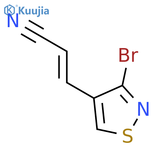 2-Propenenitrile, 3-(3-bromo-4-isothiazolyl)-, (2E)- structure