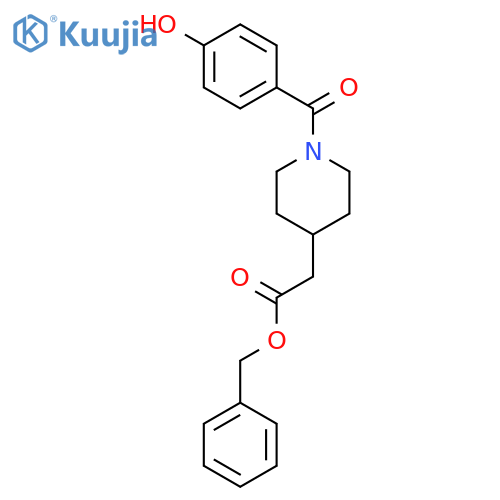 4-Piperidineacetic acid, 1-(4-hydroxybenzoyl)-, phenylmethyl ester structure
