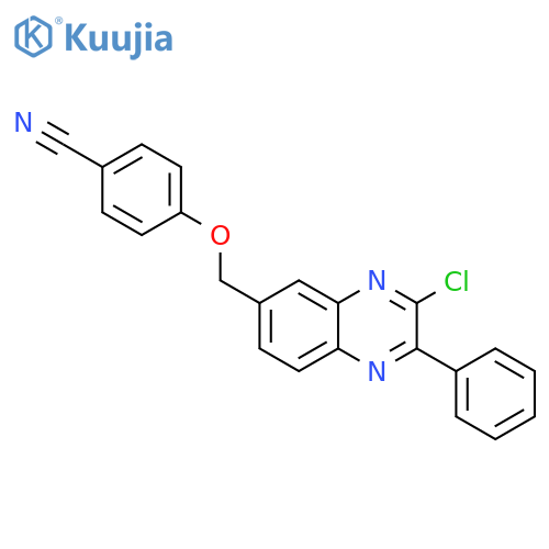 Benzonitrile, 4-[(3-chloro-2-phenyl-6-quinoxalinyl)methoxy]- structure