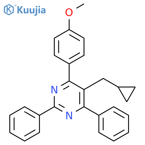 Pyrimidine, 5-(cyclopropylmethyl)-4-(4-methoxyphenyl)-2,6-diphenyl- structure
