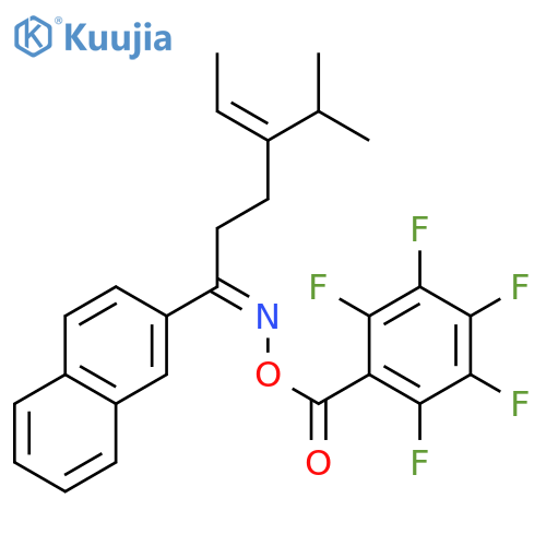 4-Hexen-1-one, 4-(1-methylethyl)-1-(2-naphthalenyl)-, O-(2,3,4,5,6-pentafluorobenzoyl)oxime, (1Z,4Z)- structure