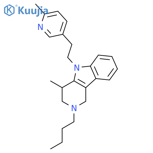 2-butyl-4-methyl-5-[2-(6-methylpyridin-3-yl)ethyl]-2,3,4,5-tetrahydro-1H-pyrido[4,3-b]indole structure