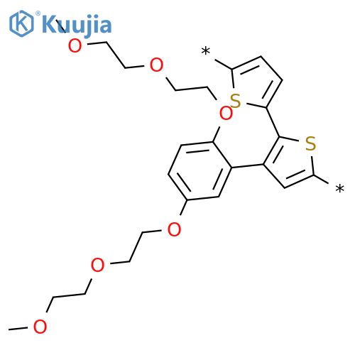 Poly[3-[2,5-bis[2-(2-methoxyethoxy)ethoxy]phenyl][2,2'-bithiophene]-5,5'-diyl] structure