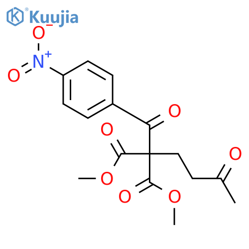 Propanedioic acid, (4-nitrobenzoyl)(3-oxobutyl)-, dimethyl ester structure
