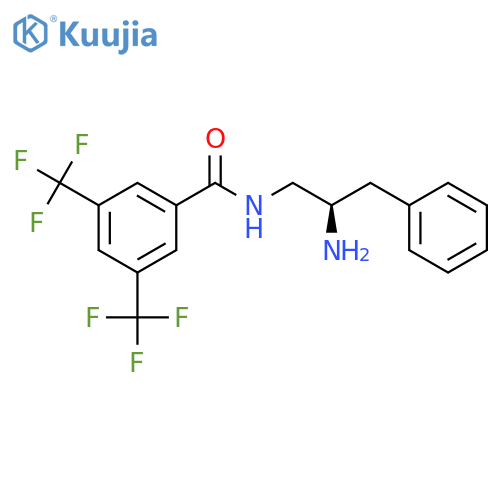 Benzamide, N-[(2R)-2-amino-3-phenylpropyl]-3,5-bis(trifluoromethyl)- structure