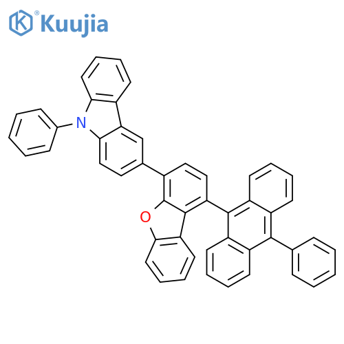 9H-Carbazole, 9-phenyl-3-[1-(10-phenyl-9-anthracenyl)-4-dibenzofuranyl]- structure