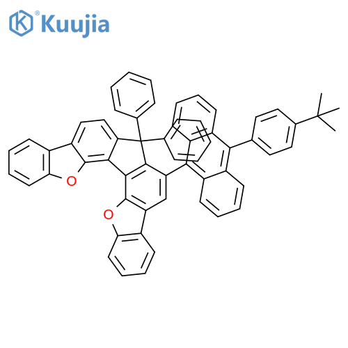 7H-Dibenzo[b,b']cyclopenta[1,2-g:4,3-g']bisbenzofuran, 6-[10-[4-(1,1-dimethylethyl)phenyl]-9-anthracenyl]-7,7-diphenyl- structure
