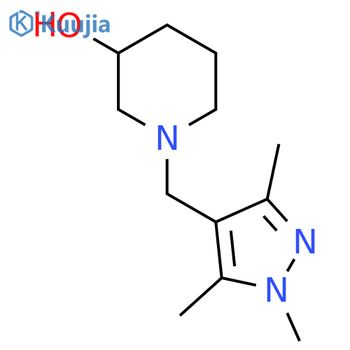 1-((1,3,5-Trimethyl-1H-pyrazol-4-yl)methyl)piperidin-3-ol structure