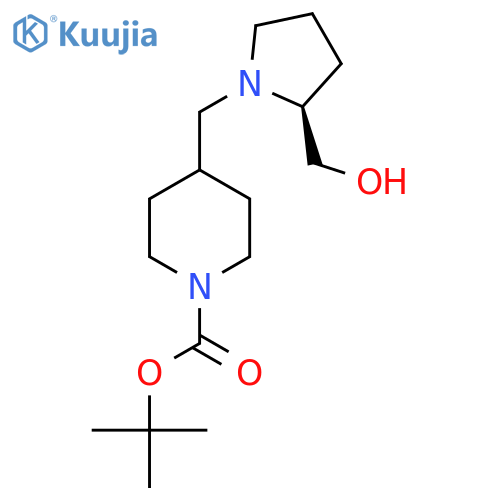 tert-butyl 4-{(2S)-2-(hydroxymethyl)pyrrolidin-1-ylmethyl}piperidine-1-carboxylate structure