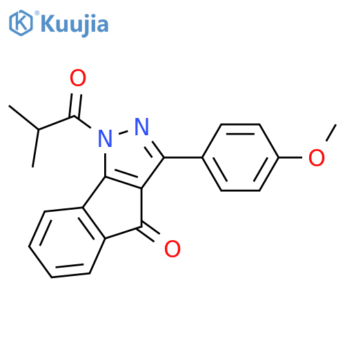 3-(4-methoxyphenyl)-1-(2-methylpropanoyl)-1H,4H-indeno[1,2-c]pyrazol-4-one structure