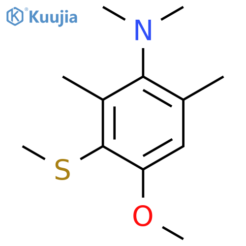 Benzenamine, 4-methoxy-N,N,2,6-tetramethyl-3-(methylthio)- structure