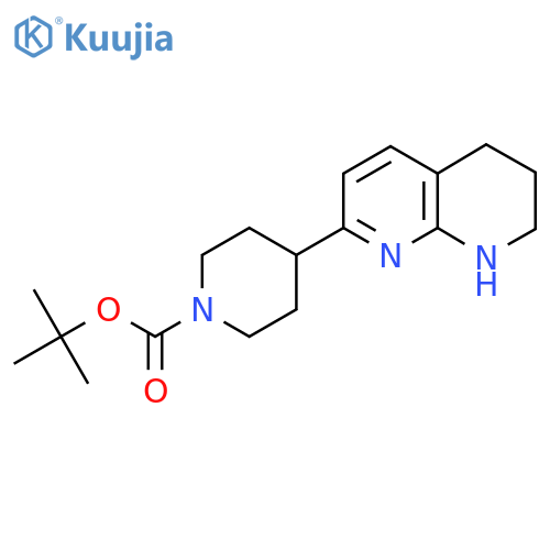 Tert-butyl 4-(5,6,7,8-tetrahydro-1,8-naphthyridin-2-yl)piperidine-1-carboxylate structure
