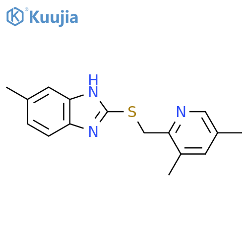 1H-Benzimidazole, 2-[[(3,5-dimethyl-2-pyridinyl)methyl]thio]-5-methyl- structure