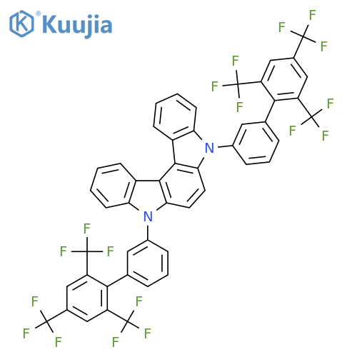 Indolo[2,3-c]carbazole, 5,8-dihydro-5,8-bis[2',4',6'-tris(trifluoromethyl)[1,1'-biphenyl]-3-yl]- structure