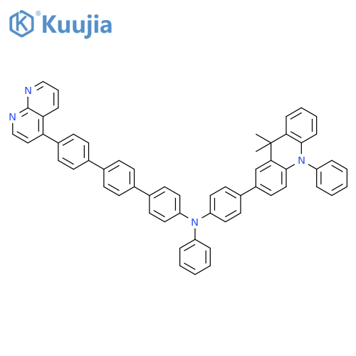 [1,1':4',1''-Terphenyl]-4-amine, N-[4-(9,10-dihydro-9,9-dimethyl-10-phenyl-2-acridinyl)phenyl]-4''-(1,8-naphthyridin-4-yl)-N-phenyl- structure