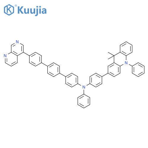 [1,1':4',1''-Terphenyl]-4-amine, N-[4-(9,10-dihydro-9,9-dimethyl-10-phenyl-2-acridinyl)phenyl]-4''-(1,7-naphthyridin-5-yl)-N-phenyl- structure