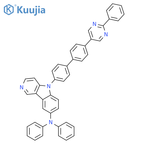 5H-Pyrido[4,3-b]indol-8-amine, N,N-diphenyl-5-[4'-(2-phenyl-5-pyrimidinyl)[1,1'-biphenyl]-4-yl]- structure