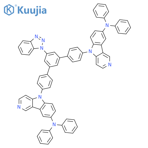 5H-Pyrido[4,3-b]indol-8-amine, 5,5'-[5'-(1H-benzotriazol-1-yl)[1,1':3',1''-terphenyl]-4,4''-diyl]bis[N,N-diphenyl- structure