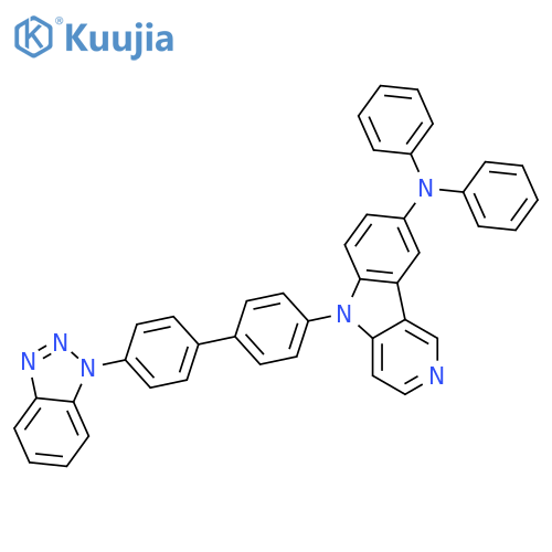 5H-Pyrido[4,3-b]indol-8-amine, 5-[4'-(1H-benzotriazol-1-yl)[1,1'-biphenyl]-4-yl]-N,N-diphenyl- structure