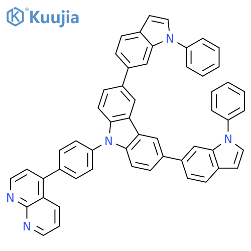9H-Carbazole, 9-[4-(1,8-naphthyridin-4-yl)phenyl]-3,6-bis(1-phenyl-1H-indol-6-yl)- structure