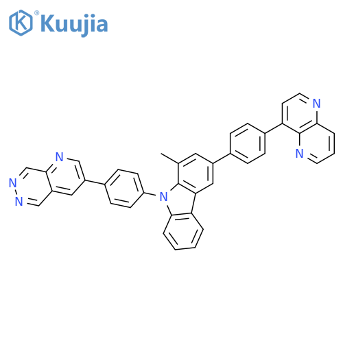 9H-Carbazole, 1-methyl-3-[4-(1,5-naphthyridin-4-yl)phenyl]-9-(4-pyrido[2,3-d]pyridazin-3-ylphenyl)- structure