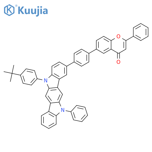4H-1-Benzopyran-4-one, 6-[4-[5-[4-(1,1-dimethylethyl)phenyl]-5,11-dihydro-11-phenylindolo[3,2-b]carbazol-2-yl]phenyl]-2-phenyl- structure