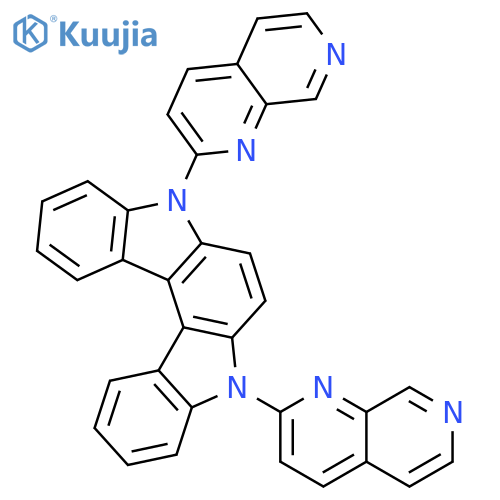Indolo[2,3-c]carbazole, 5,8-dihydro-5,8-bis(1,7-naphthyridin-2-yl)- structure