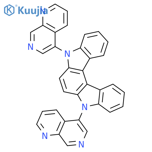 Indolo[2,3-c]carbazole, 5,8-dihydro-5,8-bis(1,7-naphthyridin-5-yl)- structure