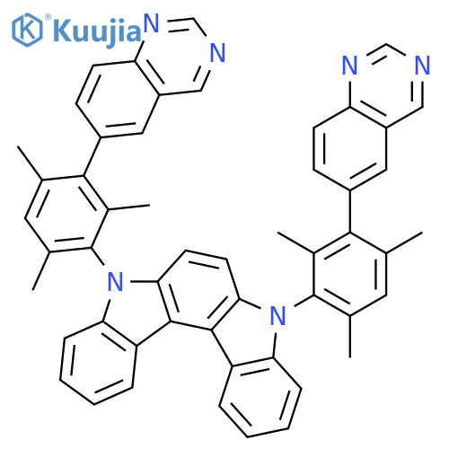 Indolo[2,3-c]carbazole, 5,8-dihydro-5,8-bis[2,4,6-trimethyl-3-(6-quinazolinyl)phenyl]- structure
