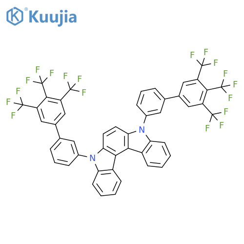 Indolo[2,3-c]carbazole, 5,8-dihydro-5,8-bis[3',4',5'-tris(trifluoromethyl)[1,1'-biphenyl]-3-yl]- structure