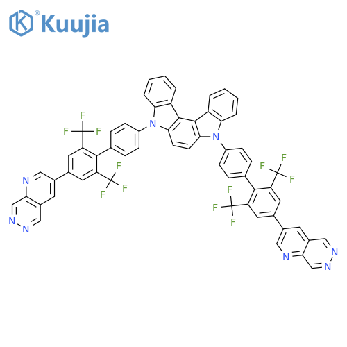 Indolo[2,3-c]carbazole, 5,8-dihydro-5,8-bis[4'-pyrido[2,3-d]pyridazin-3-yl-2',6'-bis(trifluoromethyl)[1,1'-biphenyl]-4-yl]- structure